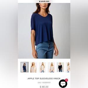 Yana k Apple top one size Athleisure boho lounge oversized blue